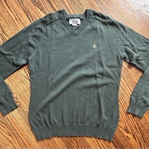 Original Penguin Men's Olive V-Neck Sweater